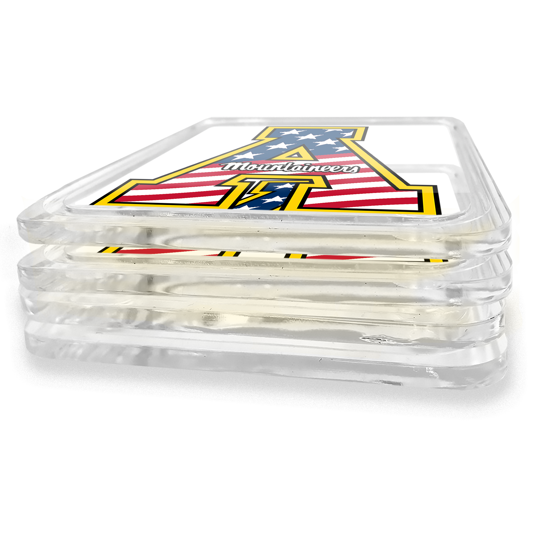 Appalachian State Mountaineers - App State Mountaineers Red, White & Blue Logo Drink Coaster