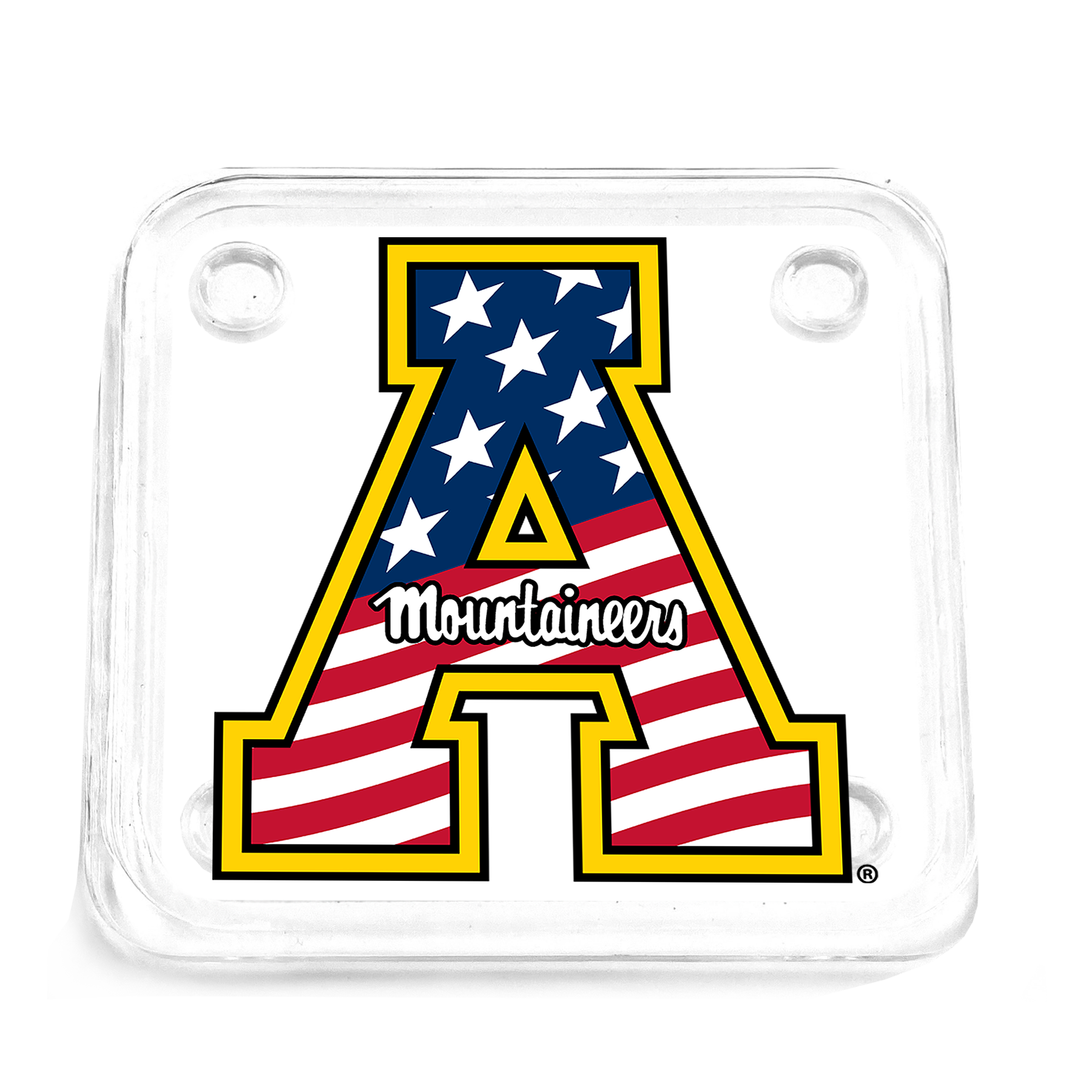 Appalachian State Mountaineers - App State Mountaineers Red, White & Blue Logo Drink Coaster - College Wall Art #Coaster