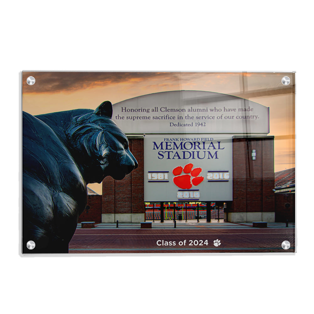 Clemson Tigers - Memorial Stadium Sunset Class of 2024 - College Wall Art #Canvas