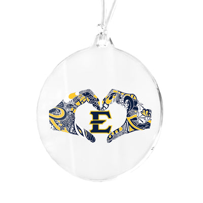 ETSU Bucs - Kelsey Montague E Crystal Ornament & Bag Tag