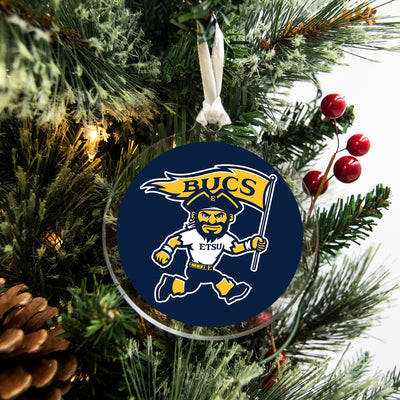 ETSU Bucs - Bucky Spirit Bag Blue Ornament & Bag Tag