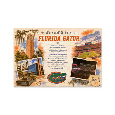 Florida Gators - It's Great to be a Florida Gator Alma Mater - College Wall Art #Hanging Canvas
