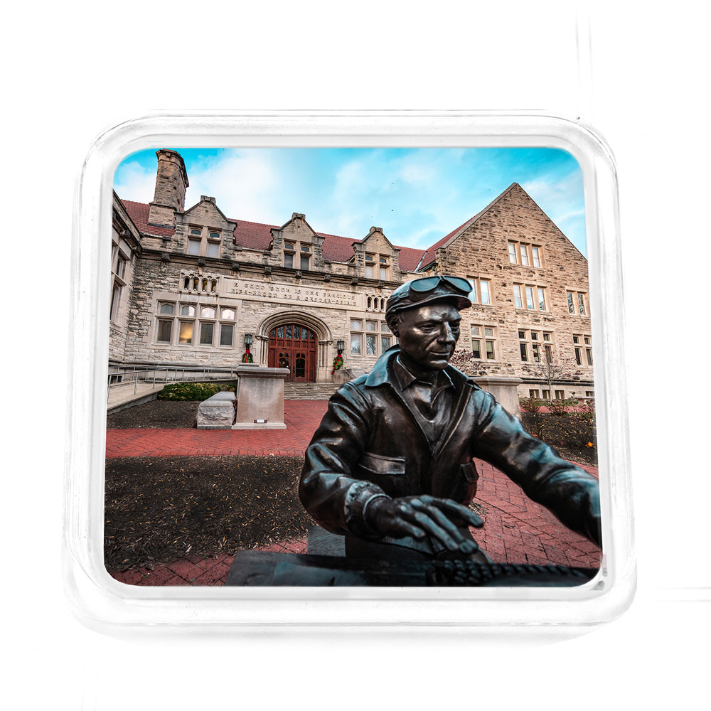 Indiana Hoosiers - A Good Book is the Precious Life-Blood of a Master-Spirit Acrylic Drink Coaster