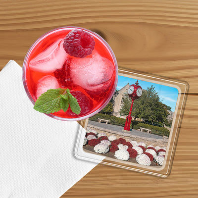 Indiana Hoosiers - IU Clock Acrylic Drink Coaster