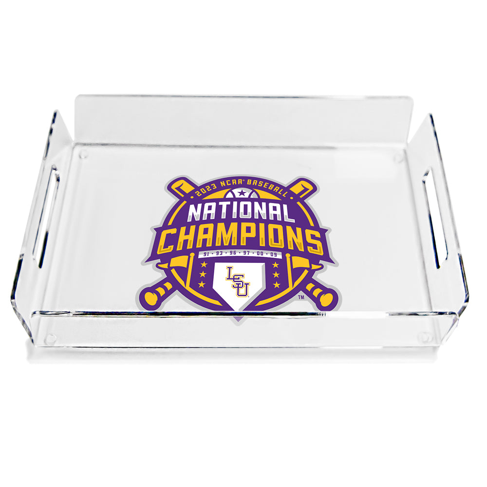 LSU Tigers - LSU 2023 NCAA Baseball National Champions Logo Decorative Tray - College Wall Art #Tray