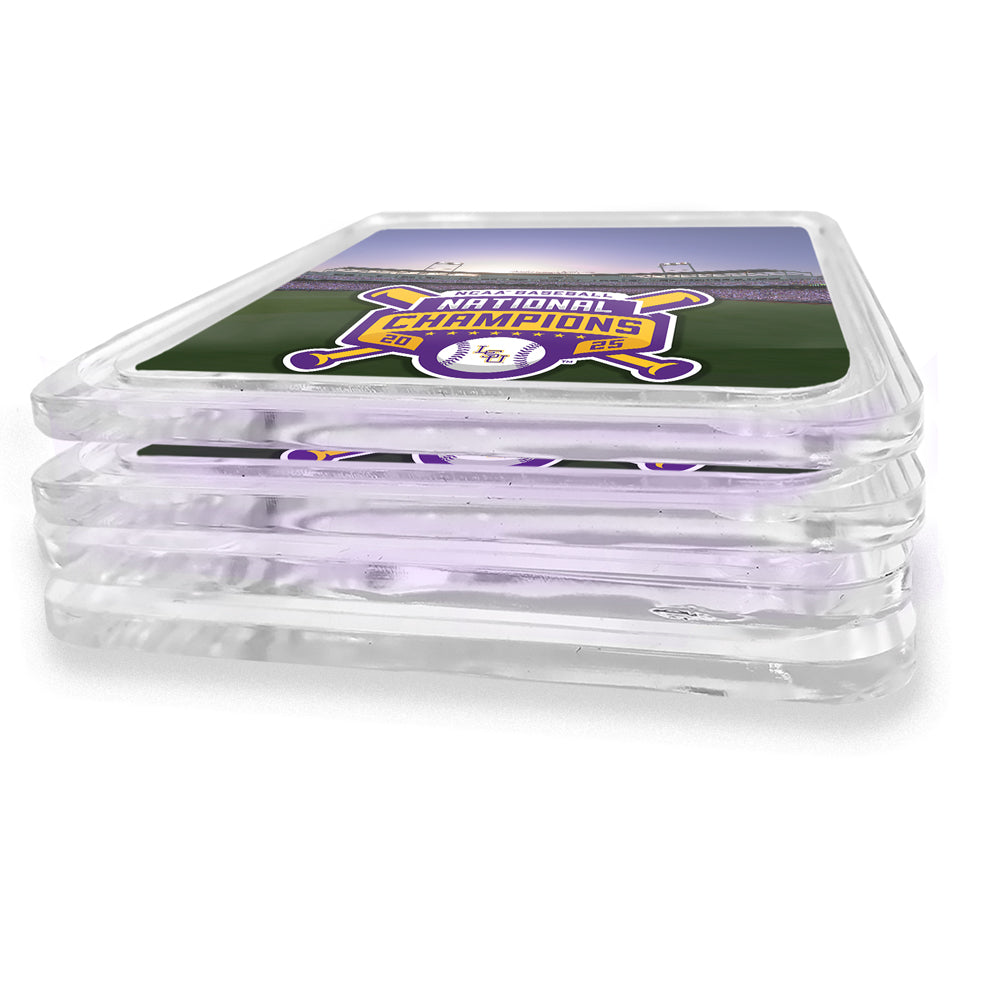 LSU Tigers - 2025 NCAA Baseball National Champions Charles Schwab Field Drink Coaster