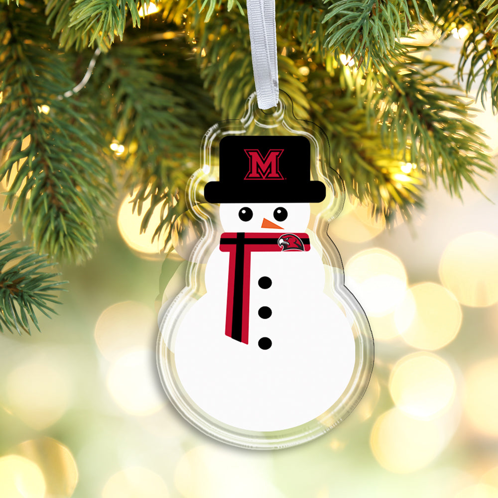 Miami RedHawks - Miami Snowman Double-Sided Ornament