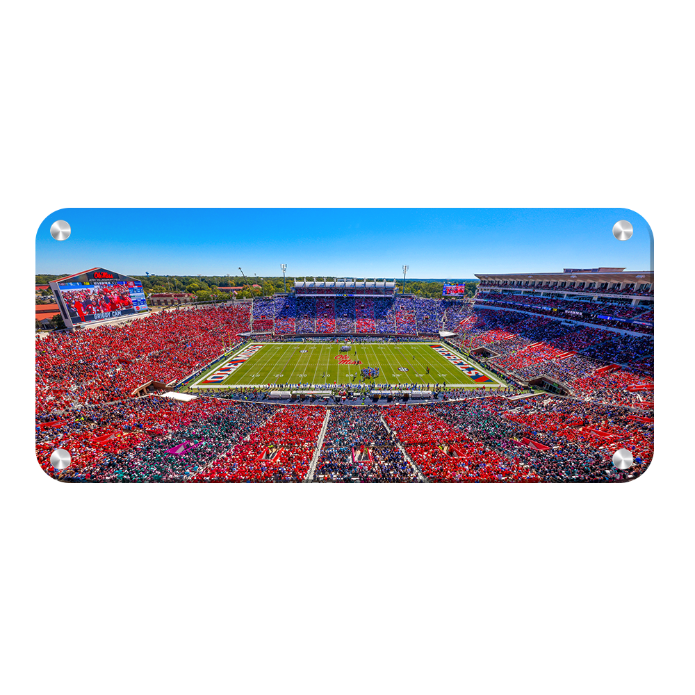 Ole Miss Rebels - Ole Miss Stripe Out Panoramic - College Wall Art #Metal