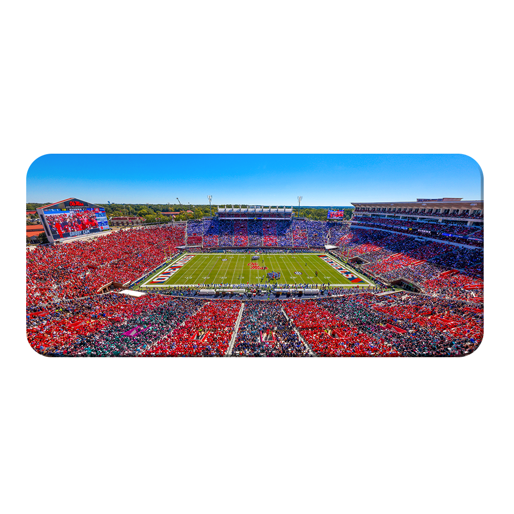 Ole Miss Rebels - Ole Miss Stripe Out Panoramic - College Wall Art #PVC