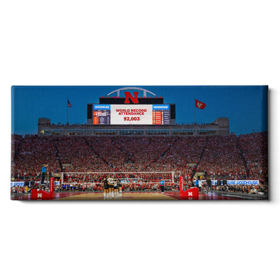Nebraska Cornhuskers - Volleyball World Record Attendance Panoramic - College Wall Art #Canvas