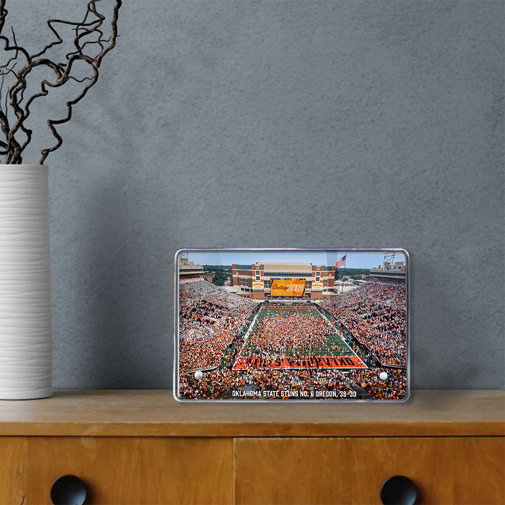 Oklahoma State Cowboys - Oklahoma State Stuns No. 6 Oregon - College Wall Art #Acrylic Mini