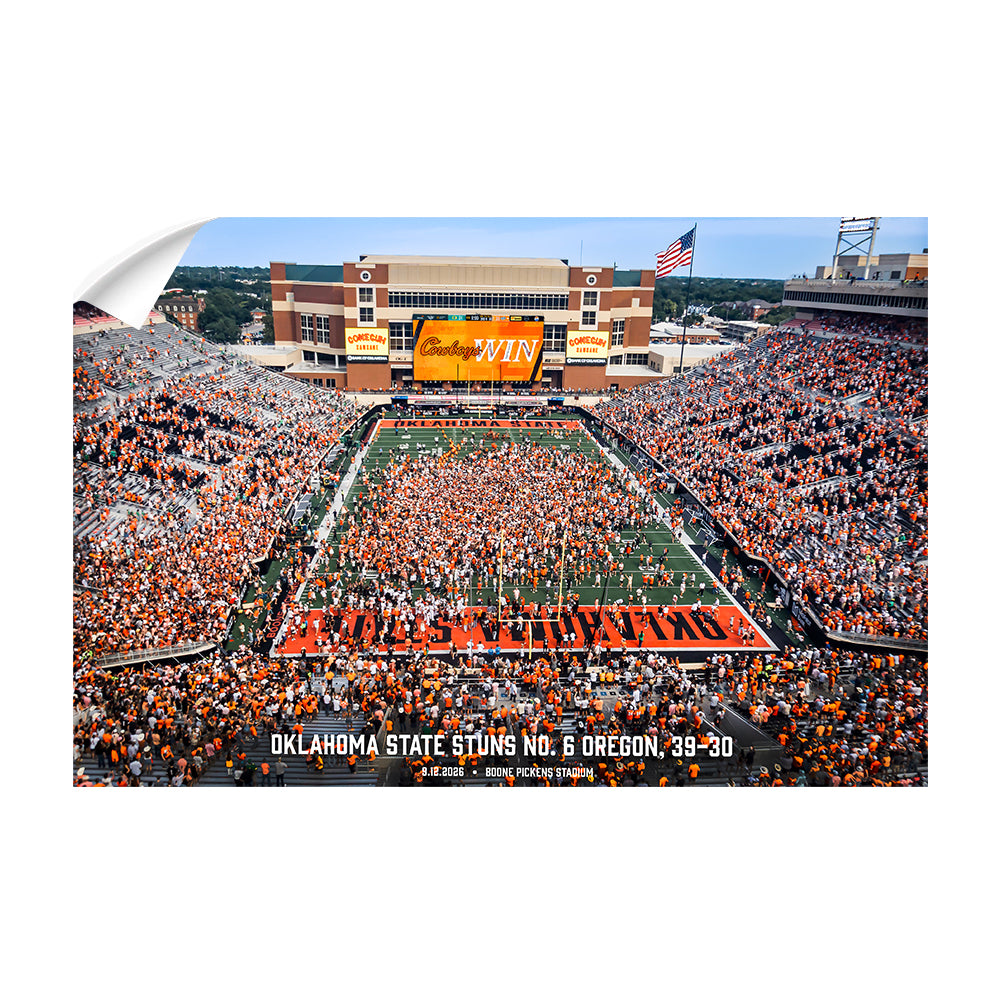 Oklahoma State Cowboys - Oklahoma State Stuns No. 6 Oregon - College Wall Art #Decal