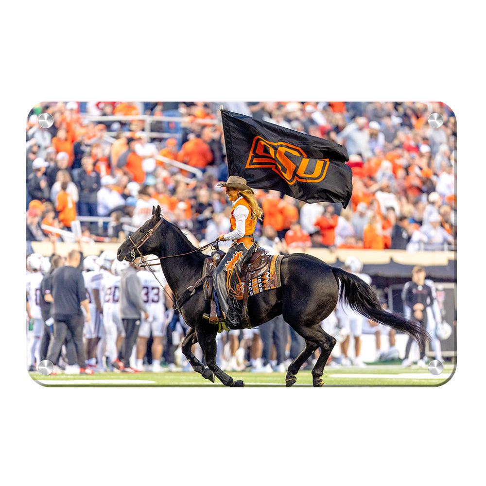 Oklahoma State Cowboys - Spirit Rider - College Wall Art #Metal
