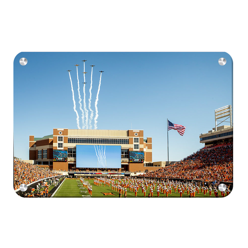 Oklahoma State Cowboys - OSU Flyover - College Wall Art #Metal