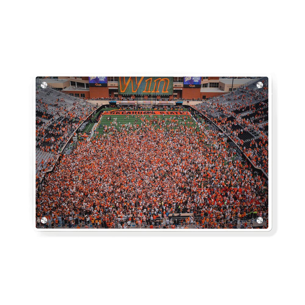 Oklahoma State Cowboys - Oklahoma State Win Storm the Field - College Wall Art #Metal