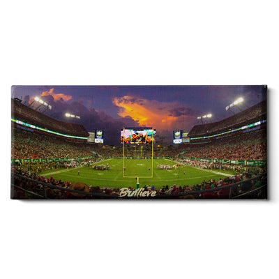 USF Bulls - Bullieve Sunset Panoramic - College Wall Art #Canvas