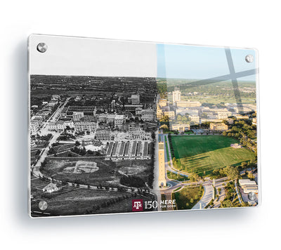 Texas A&M Aggies - Sesquicentennial Campus Entrance Then and Now