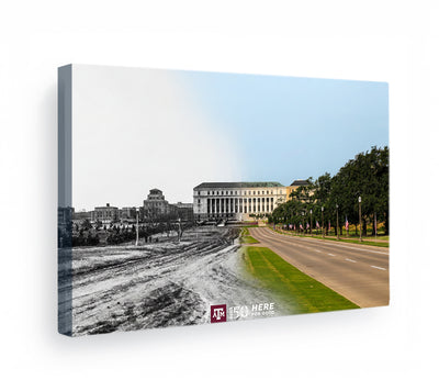 Texas A&M Aggies - Sesquicentennial Old Main Then and Now
