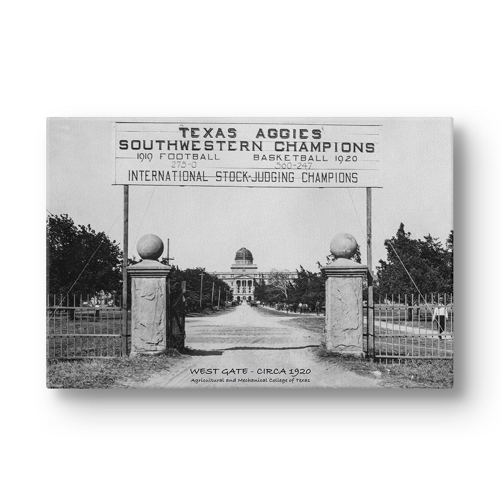 Texas A&M Aggies - Sesquicentennial Vintage West Gate Circa 1920