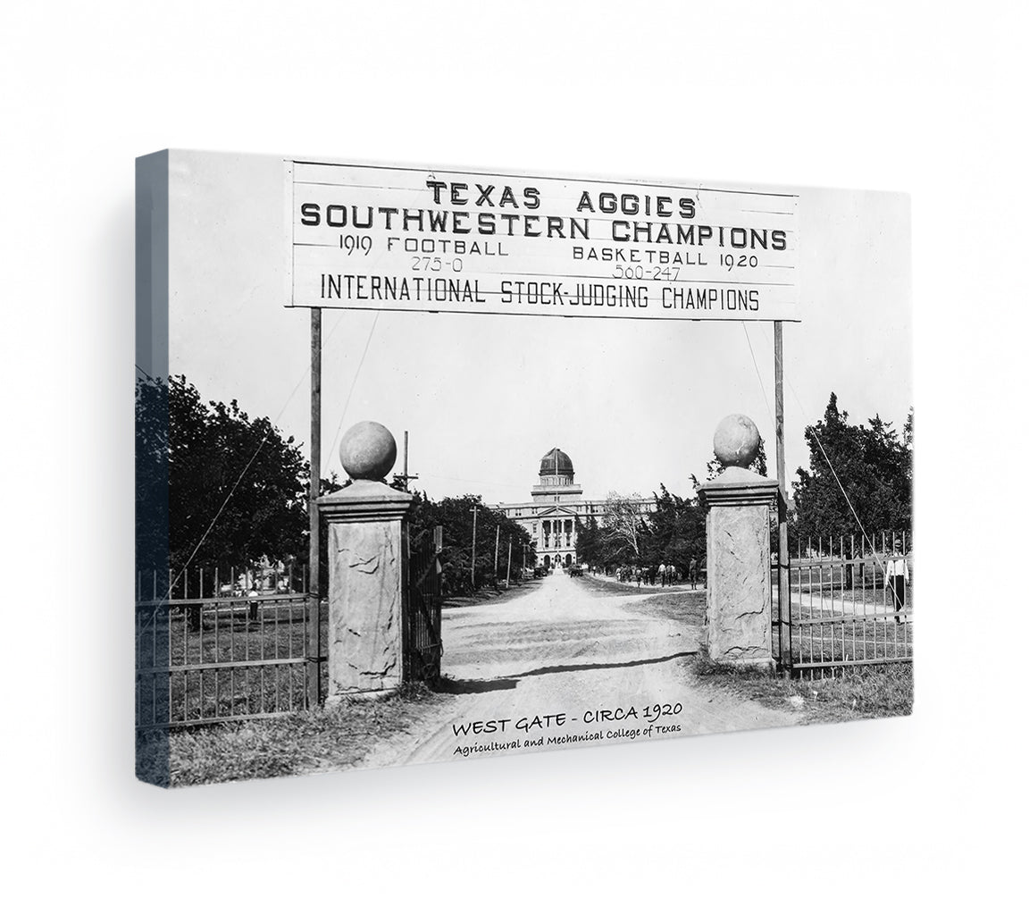 Texas A&M Aggies - Sesquicentennial Vintage West Gate Circa 1920