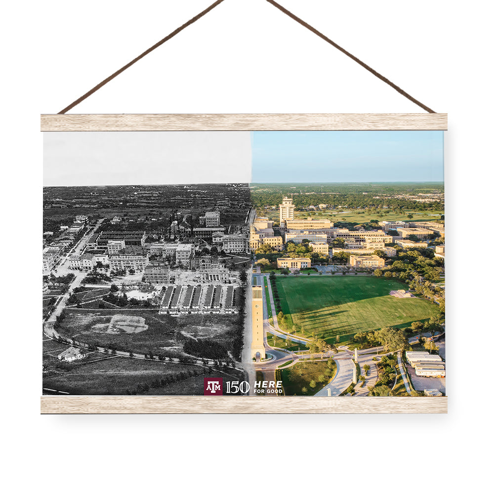 Texas A&M Aggies - Sesquicentennial Campus Entrance Then and Now