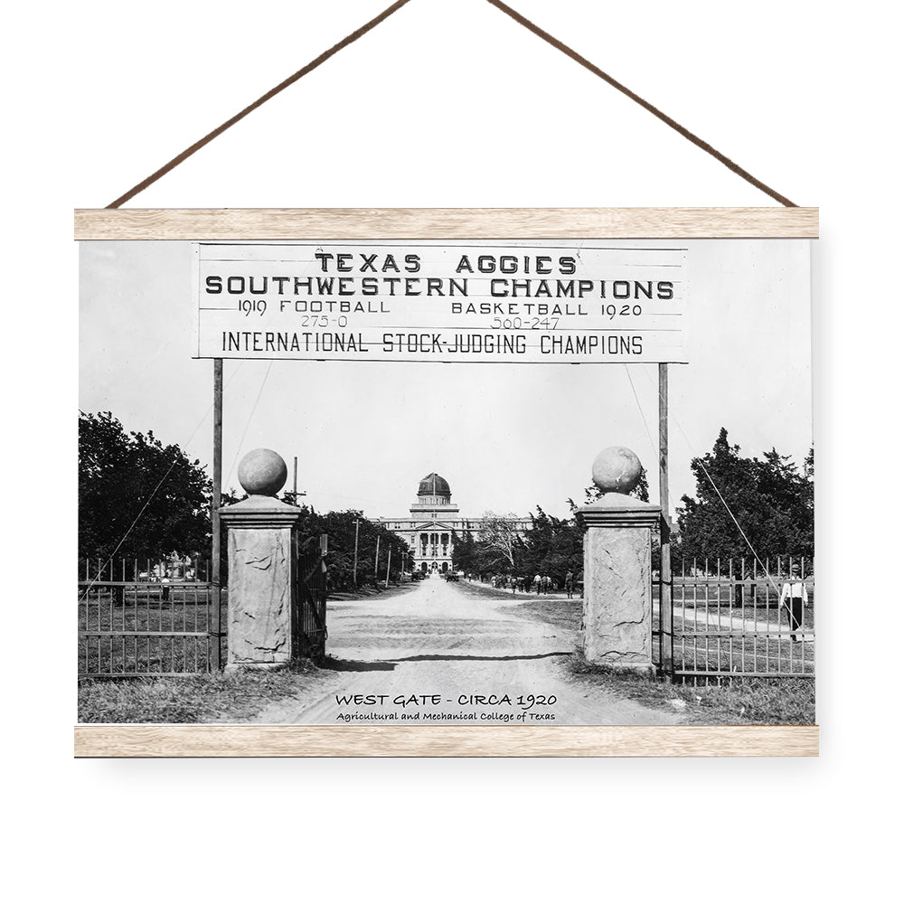 Texas A&M Aggies - Sesquicentennial Vintage West Gate Circa 1920