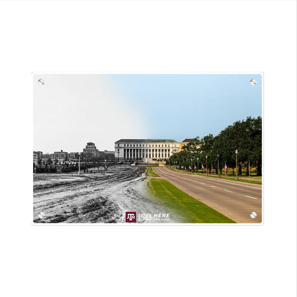 Texas A&M Aggies - Sesquicentennial Old Main Then and Now