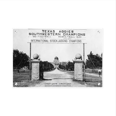 Texas A&M Aggies - Sesquicentennial Vintage West Gate Circa 1920