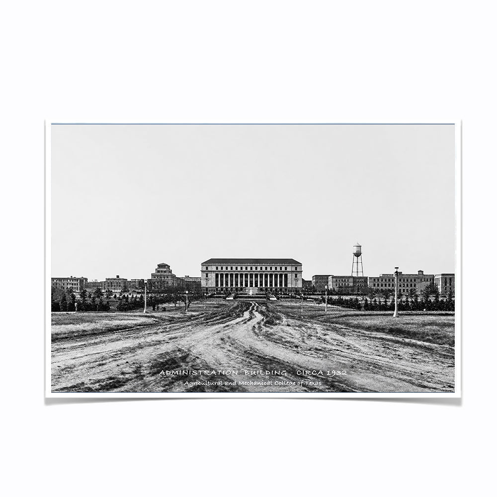 Texas A&M Aggies - Sesquicentennial Vintage Jack K. Williams Administration Building and New Main