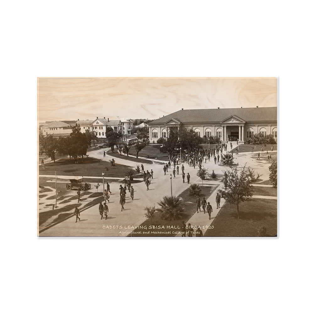 Texas A&M Aggies - Sesquicentennial Vintage Cadets Leaving Sbisa Hall Circa 1920