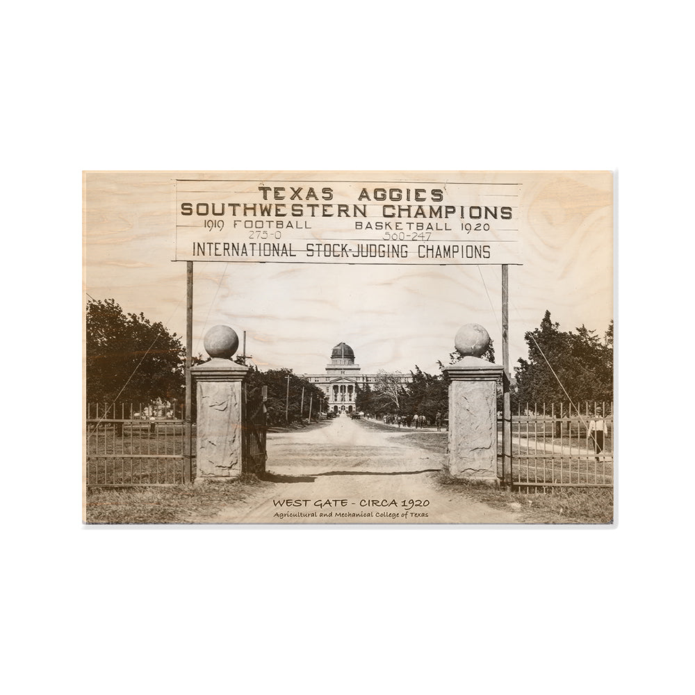 Texas A&M Aggies - Sesquicentennial Vintage West Gate Circa 1920