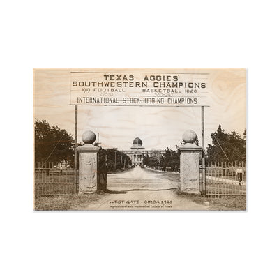 Texas A&M Aggies - Sesquicentennial Vintage West Gate Circa 1920
