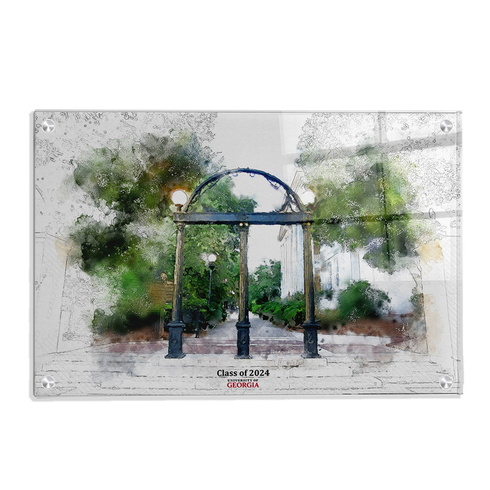 Georgia Bulldogs - Arch Painting Class of 2024 - College Wall Art #Canvas