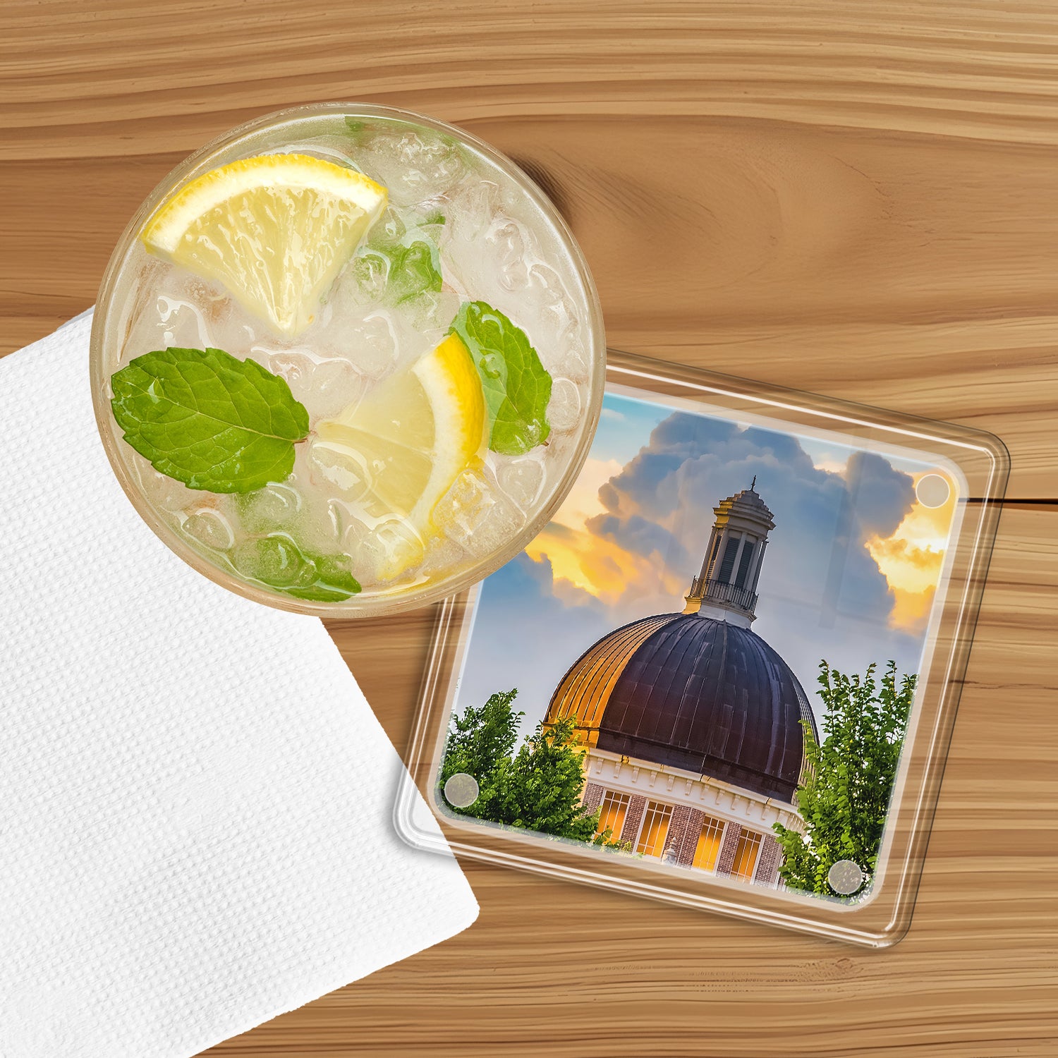 Southern Miss Golden Eagles - Evening Dome Drink Coaster