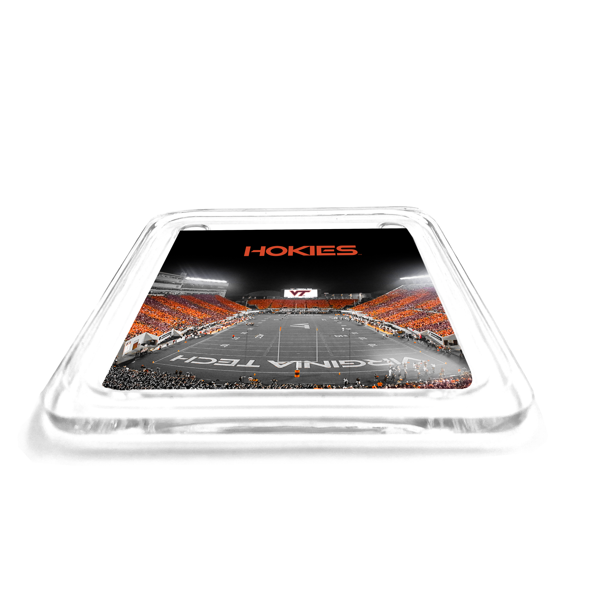 Virginia Tech Hokies - Hokie Striped End Zone Acrylic Drink Coaster