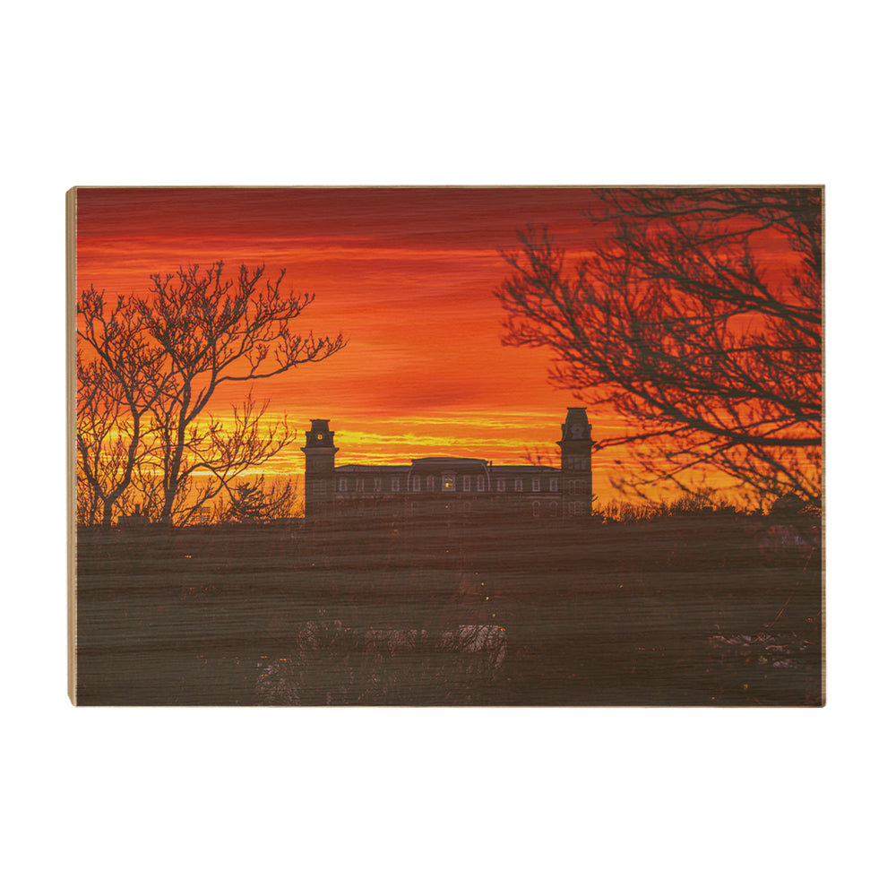 Arkansas Razorbacks - Main Stor Old Main Stormy Sunset - College Wall Art #Canvas