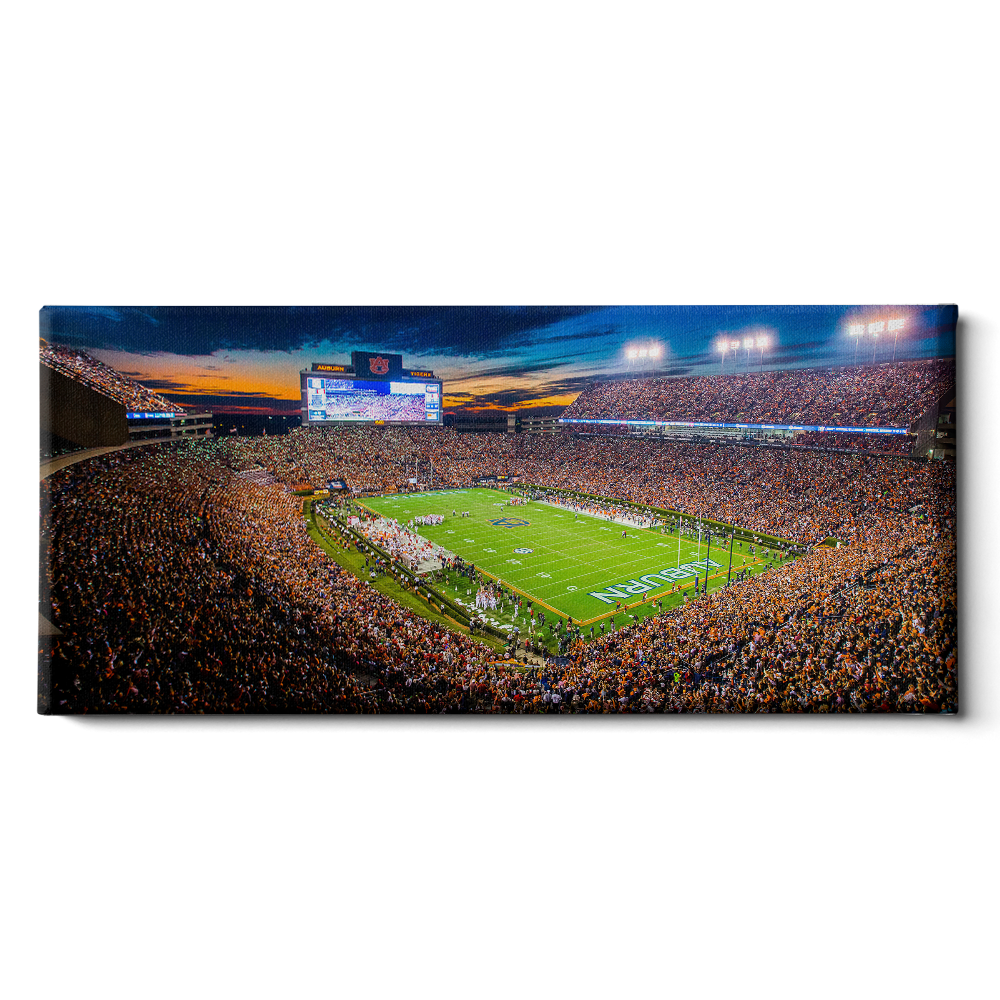 Auburn Tigers - Auburn Lights Panoramic - College Wall Art #Canvas