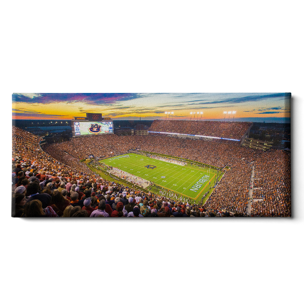 Auburn Tigers - Jordan-Hare Stadium Sunset Panoramic - College Wall Art#Canvas