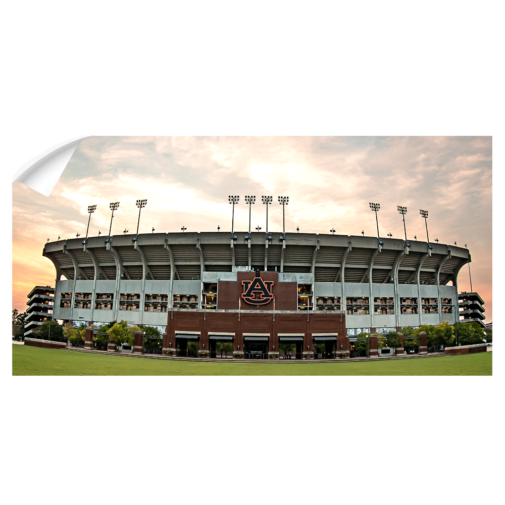 Auburn Tigers - Sunset at Jordan-Hare Panoramic - College Wall Art #Wall Decal
