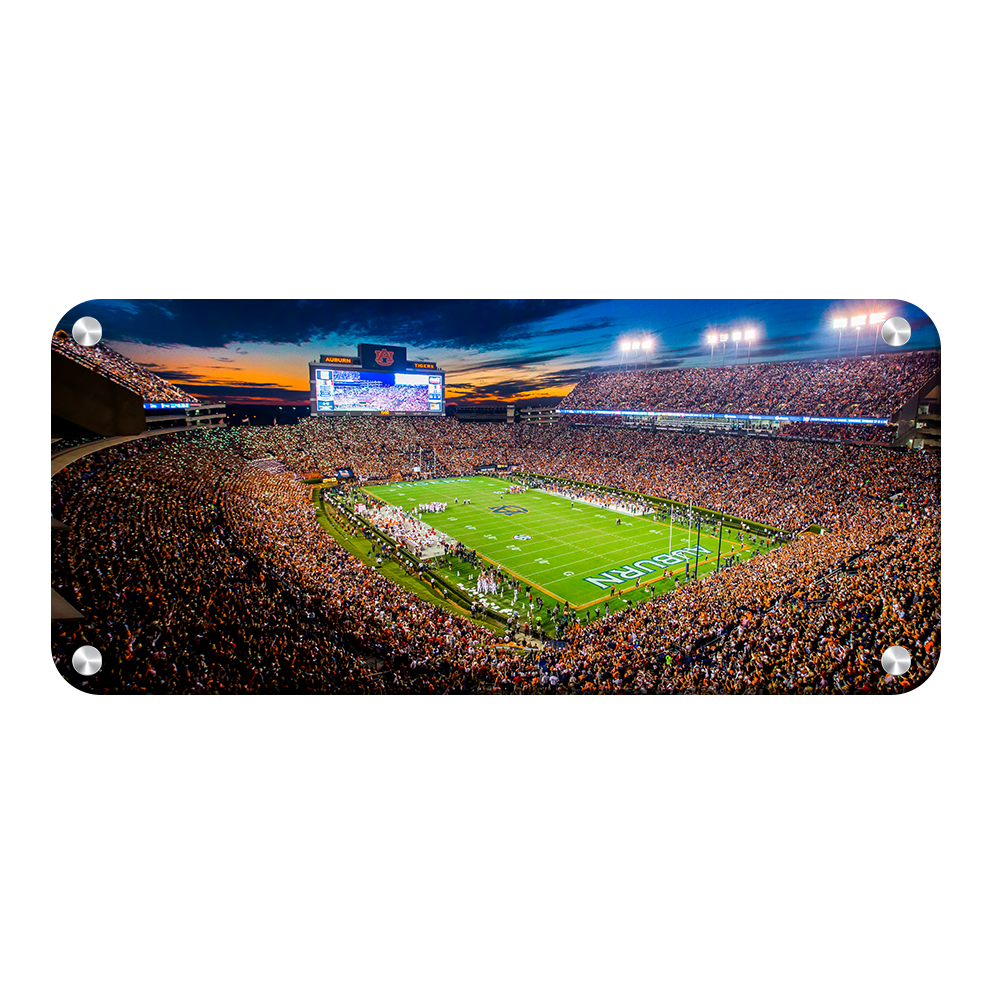 Auburn Tigers - Auburn Lights Panoramic - College Wall Art #Metal