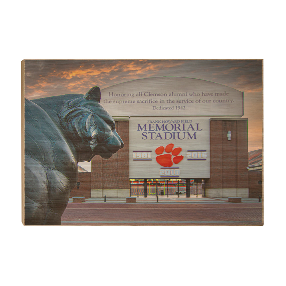 Clemson Tigers - Memorial Stadium Sunset - College Wall Art #Canvas