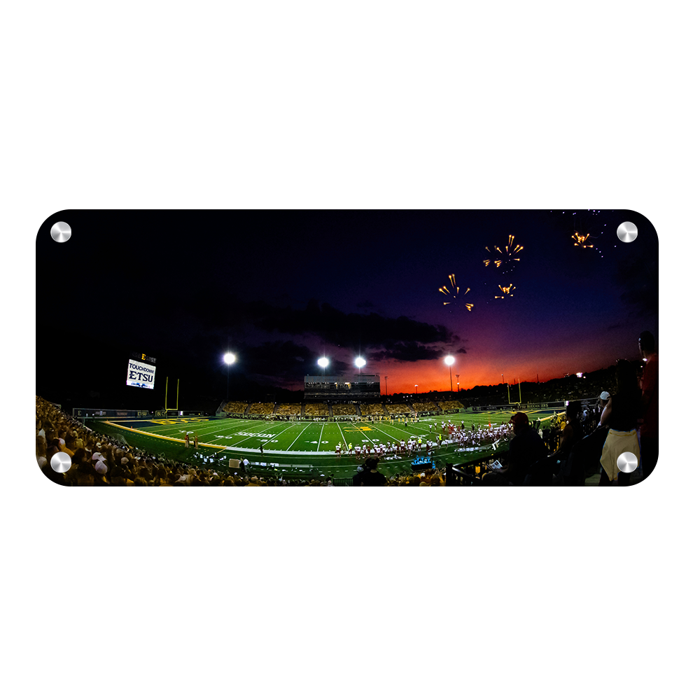 ETSU - Sunset Touchdown Panoramic - College Wall Art#Metal