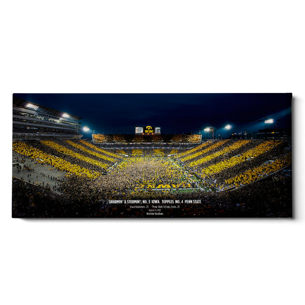 Iowa Hawkeyes - Swarmin' & Stormin' No. 3 Iowa Topples No 4 Penn State - College Wall Art #Canvas