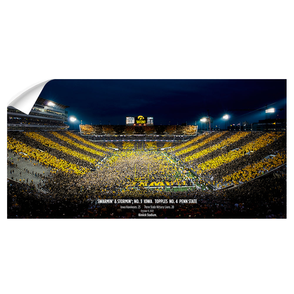 Iowa Hawkeyes - Swarmin' & Stormin' No. 3 Iowa Topples No 4 Penn State - College Wall Art #Wall Decal