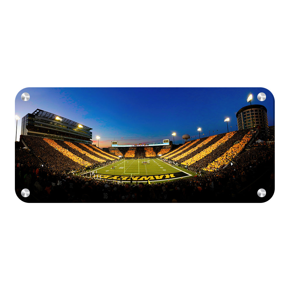 Iowa Hawkeyes - Hawkey's Stripe Out Pano - College Wall Art #Metal