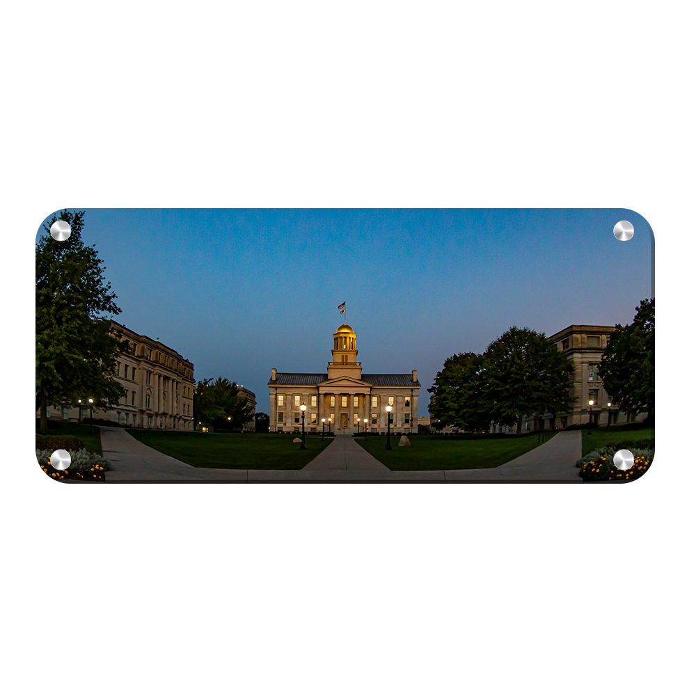 Iowa Hawkeyes - Old Capitol Sunrise - College Wall Art #Metal
