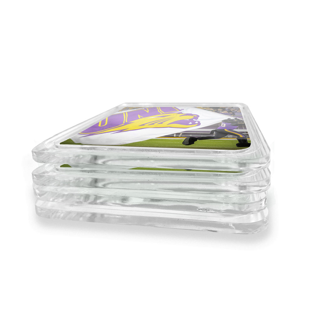 Northern Iowa Panthers - Panther Flag Drink Coaster