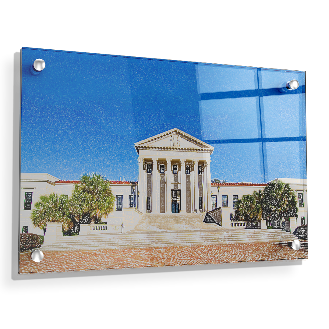 LSU Tigers - Paul M. Hebert Law Center Sketch - College Wall Art #Acrylic