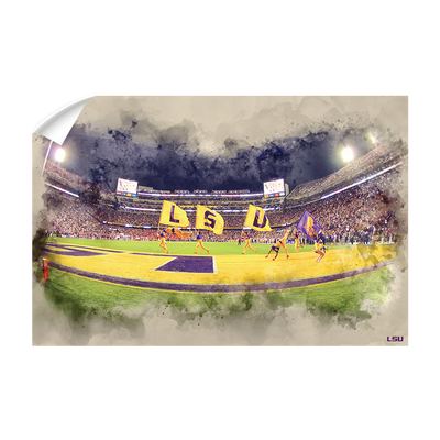 LSU Tigers - Tiger Stadium Watercolor - College Wall Art #Wall Decal