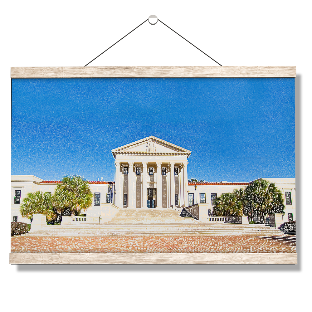 LSU Tigers - Paul M. Hebert Law Center Sketch - College Wall Art #Hanging Canvas